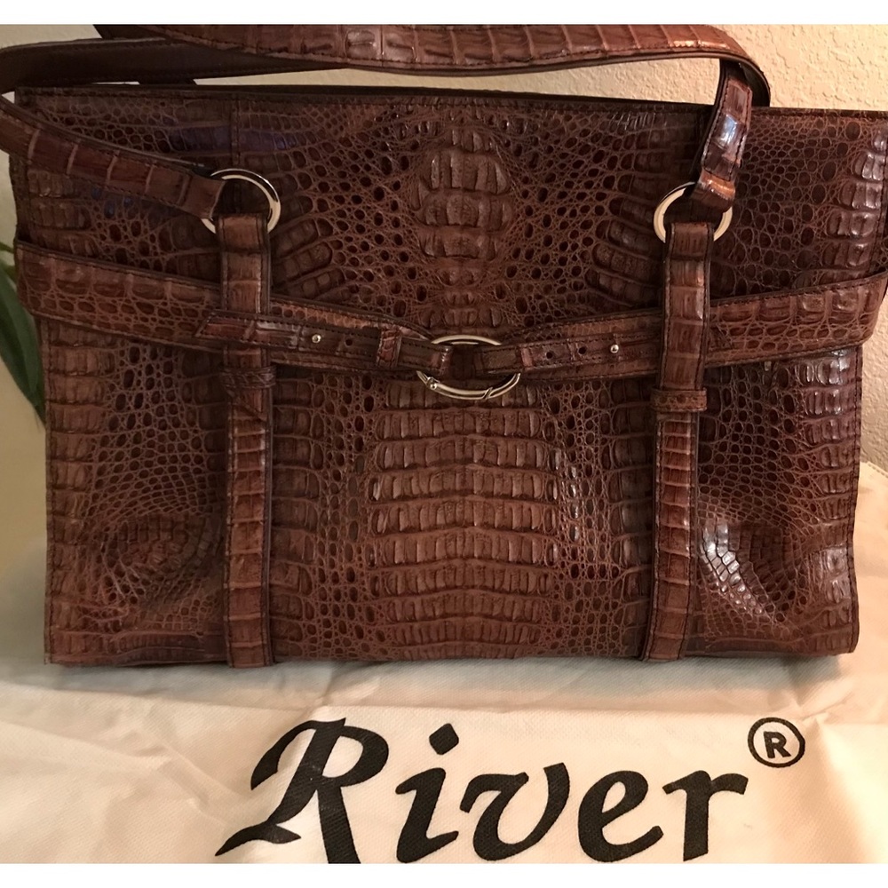 RIVER GENUINE CROCODILE HANDBAG